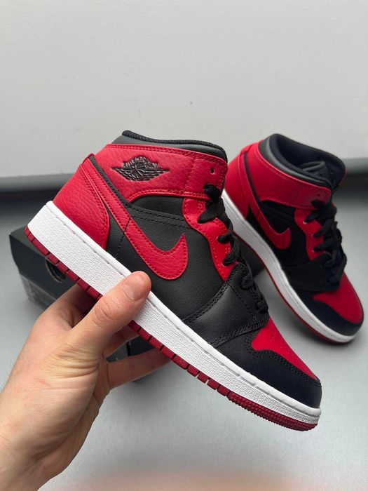 Nike Jordan Mid GS Banned Red Black White Jordany Czarno Czerwone