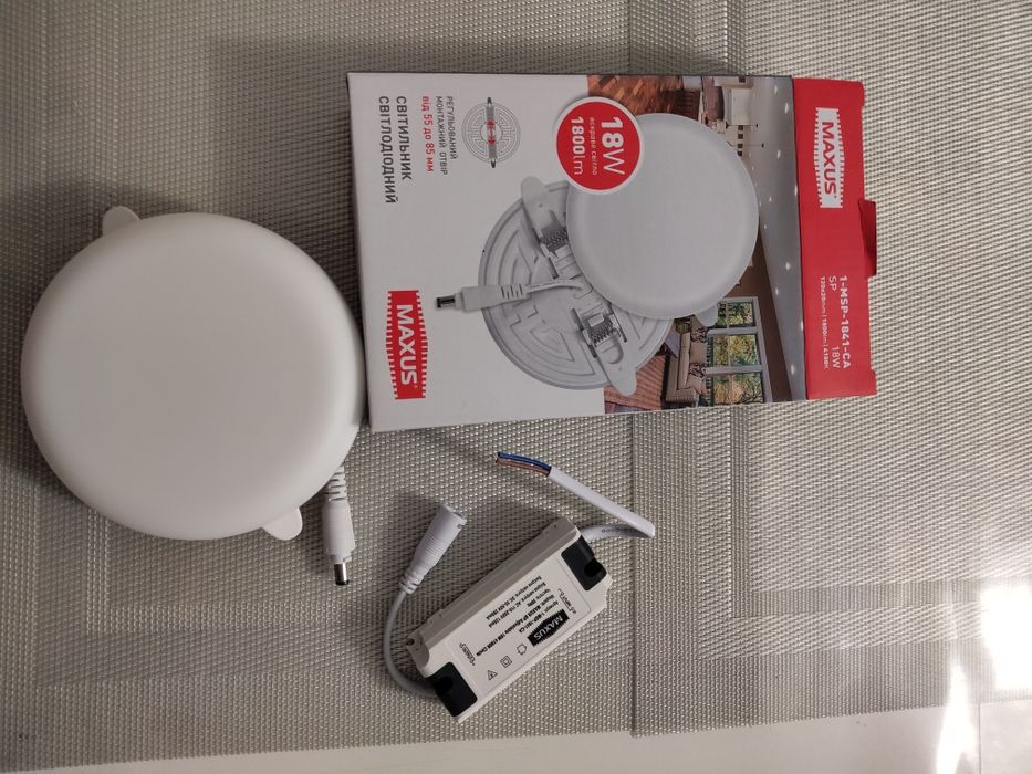 Світильники світлодіодні MAXUS SP Adjustable 18W 4100K Circle 2 шт