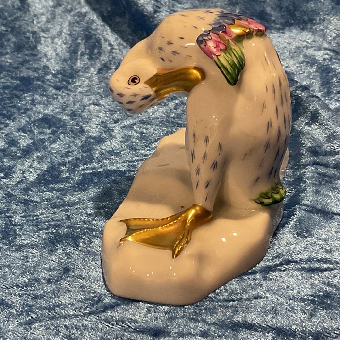 Pato vista alegre porcelana com pintura manual 11 cm