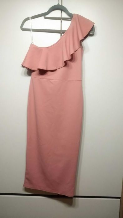 Nowa Sukienka Missguided rozowa na jedno ramię ołówkowa rozm 38