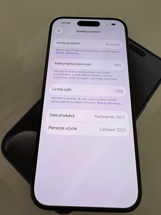 iPhone 15 Pro 128gb Blue Titanium Bateria 91% od nowości