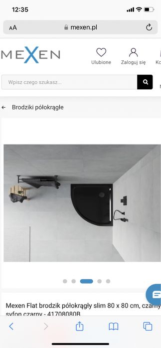 Brodzik 80x80 czarny, MEXEN