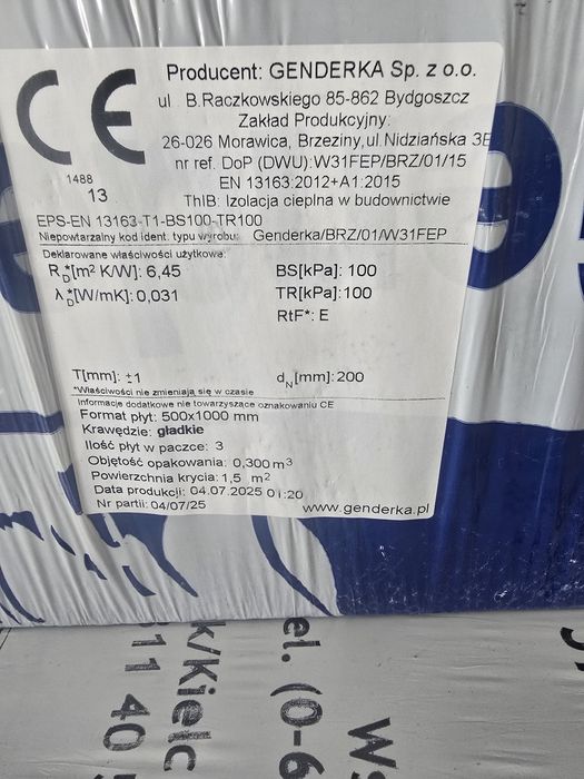 Styropian Genderka Grafit 20 cm  lambda 0.31