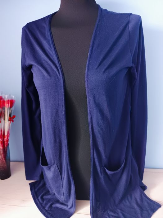 Granatowo-fioletowy kardigan AMISU, lekki i stylowy, r. XS