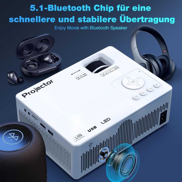 Projektor filmowy Puxinat 4K 1080P 5G WiFi Bluetooth 15000L ekran 300