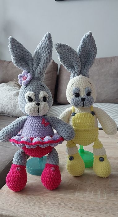 Zajączek na szydełku, personalizowany, do wyboru