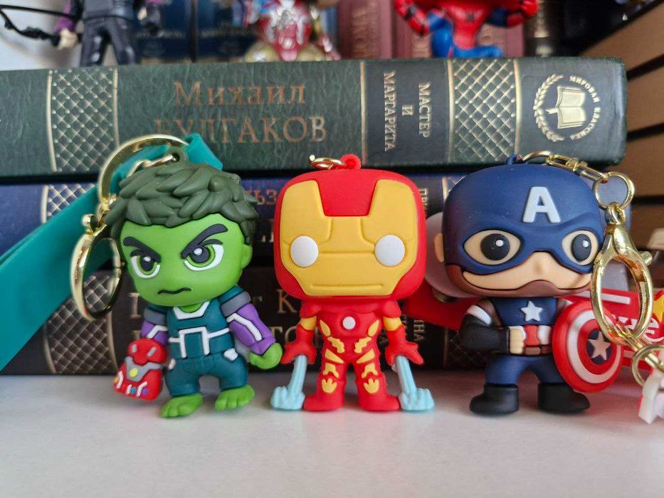 Брелоки Marvel: Spider Man, Iron Man, Wolverine, Captain America, Hulk
