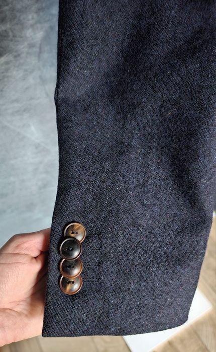 Knowledge Cotton Apparel marynarka męska wełna granatowa L