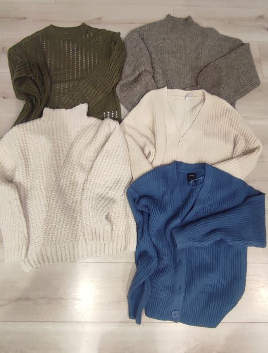 Swetry Sinsay, Cropp, Mohito roz. XS i S