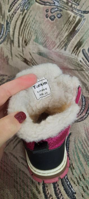 Зимові чобітки для дівчинки,  23 розмір,  14 см