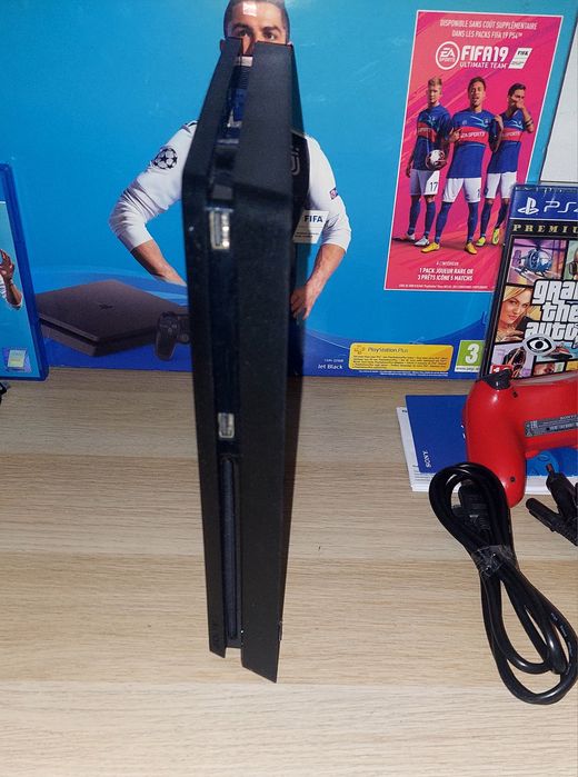 Ps4 Slim  1 Tb C/Caixa + 1 Comando Original + Gta V Selado + Fifa 19
