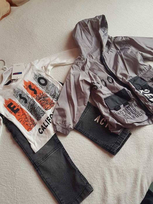 #футболка джинсы ветровка на мальчика Новый комплект подарок