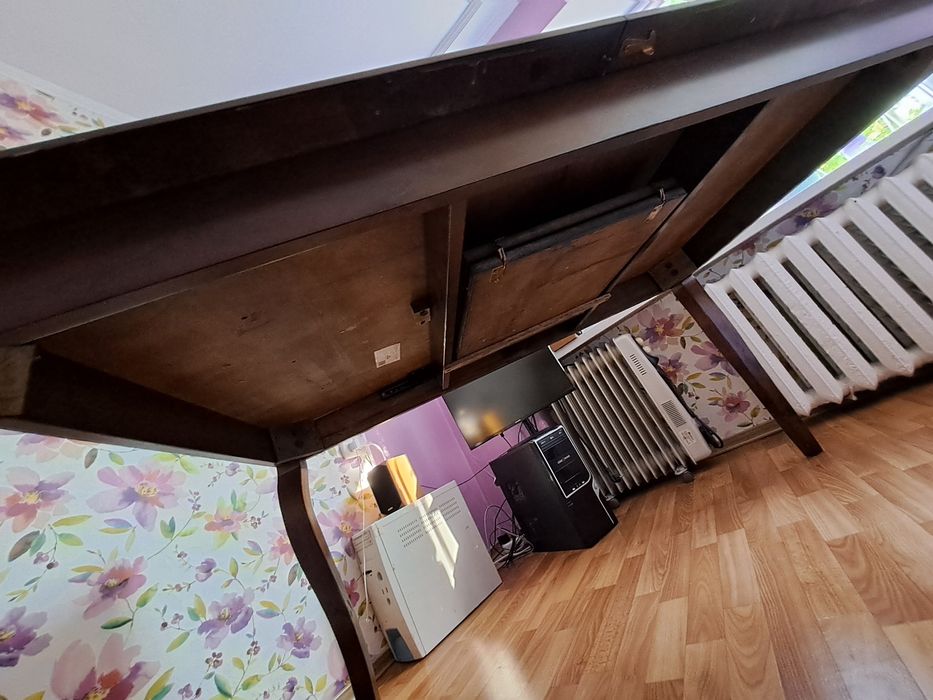 Стіл обідній Астер гевея, коричневий розкладається на велику компанію