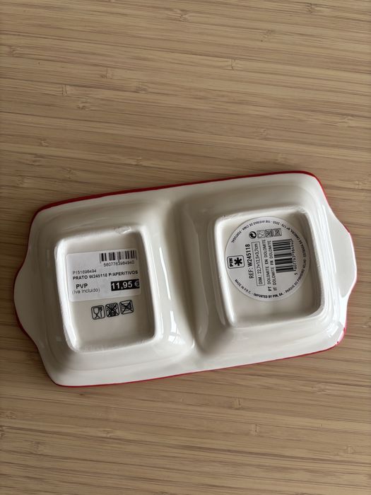 Prato cerâmica aperitivos Natal