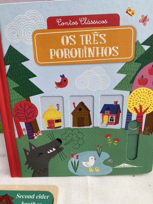 Os tres porquinhos Livro interativo dois puzzles duplos em madeira