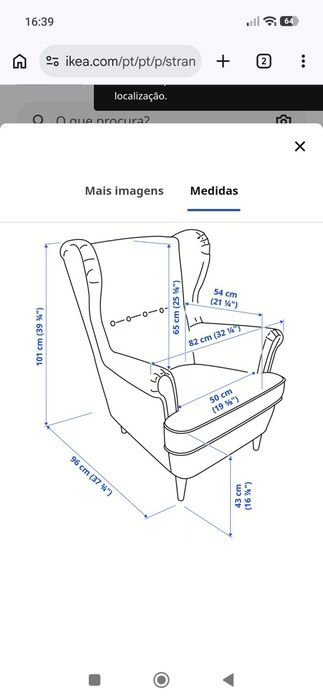 Poltrona IKEA STRANDMON 
Poltrona, Nordvalla cinz esc