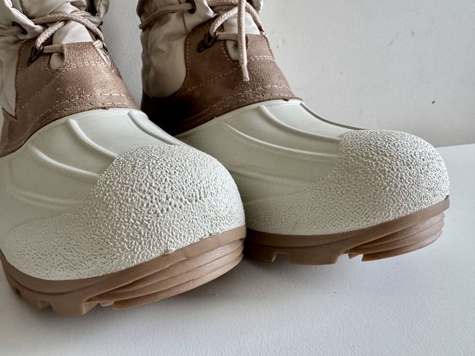 Śniegowce białe ecru 39 - ocieplane, wodoodporne, szerokie palce ZIGN