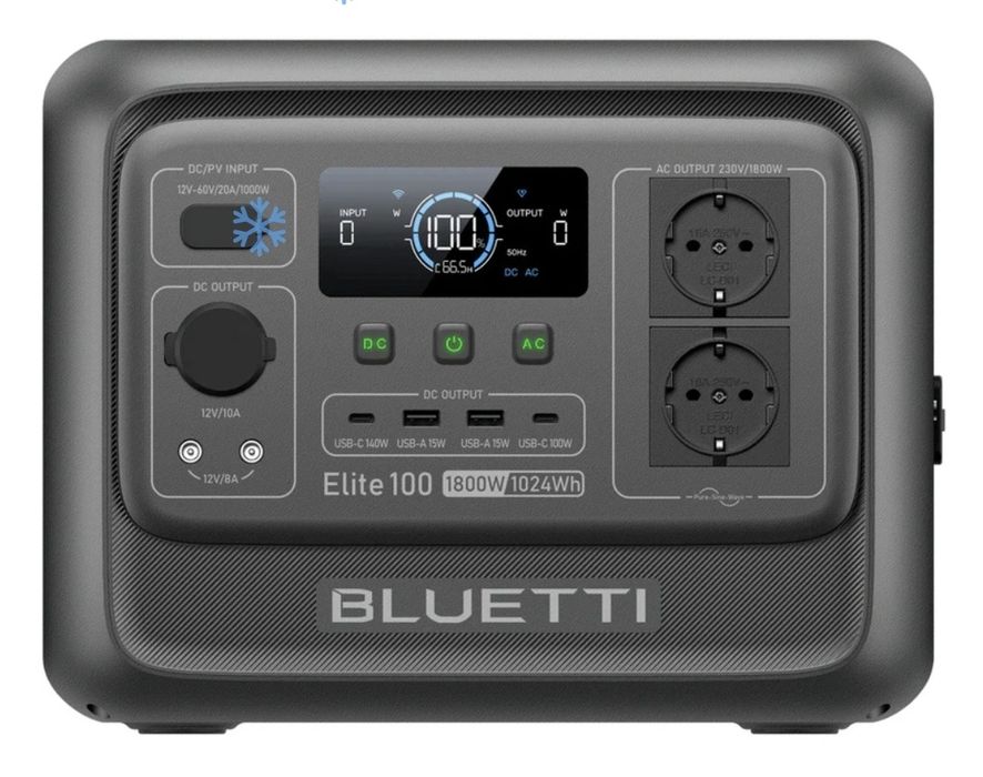 Зарядна станція Bluetti Elite 100 V2, 1800 Вт, 1024 Вт*год