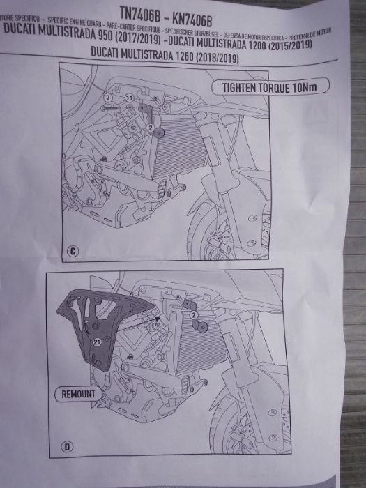 TN7406B Multistrada 1260 / 1200 / 950 ( 17>21 ) DUCATI gmole GIVI NOWE