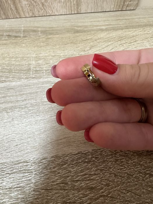 Сережки-кільця Boccia Titanium з матовим і полірованим позолоченим покриттям, 15 мм