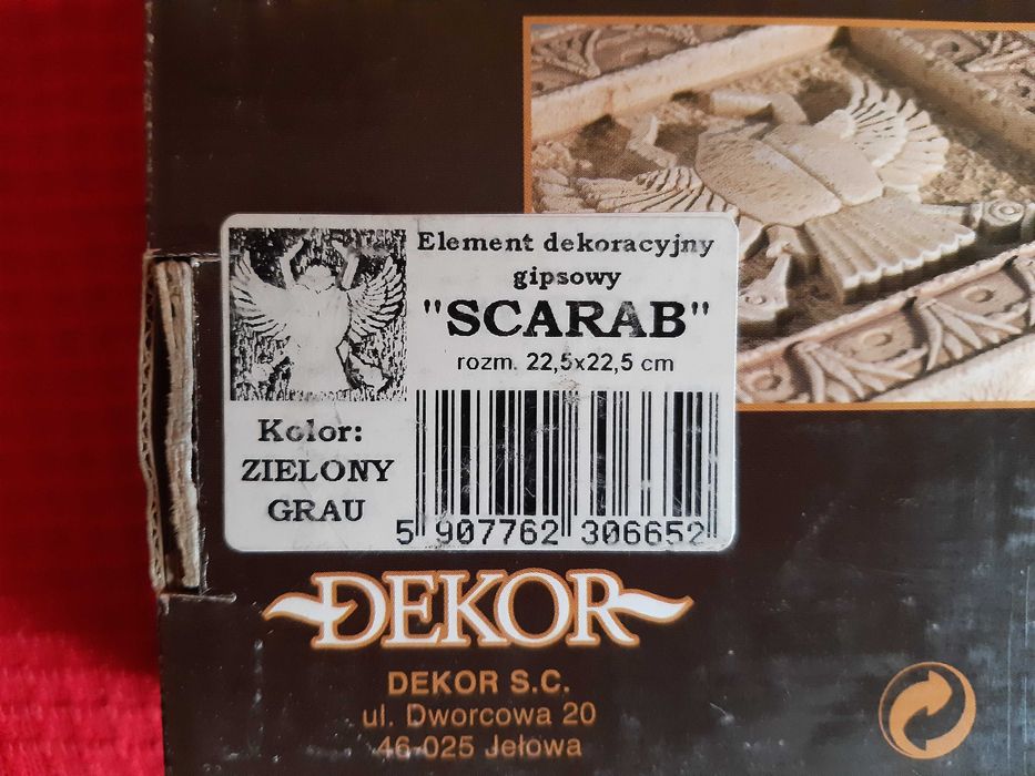 Dekor Gipsowy skarabeusz element dekoracyjny 3 szt plus gratis