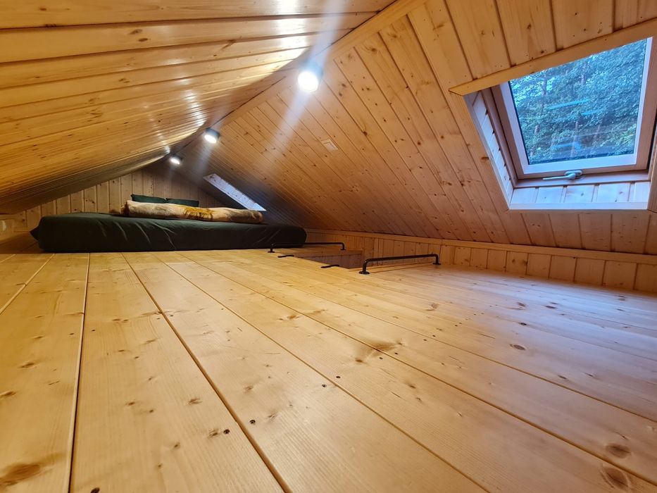 Nowoczesny domek w lesie • Jacuzzi • Balia • Sauna • Taras • Prywatne SPA