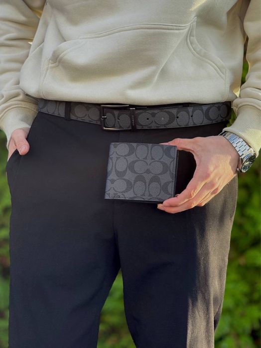 Подарунковий набір Coach New York набор подарочный Коач кошелек ремень