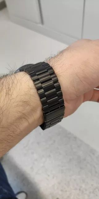 Bracelete 22mm em aço/metal (Nova) Prateada ou Preta