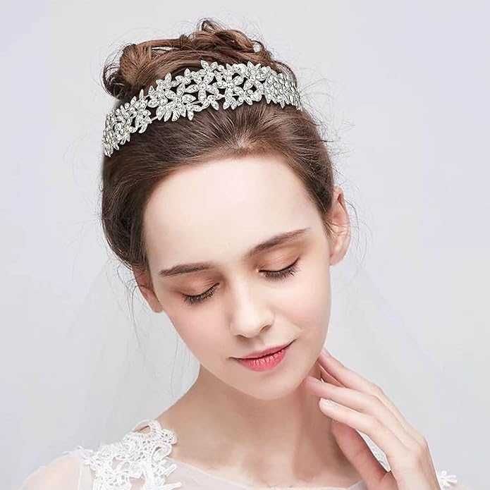 Tiara ślubna, ozdoba do włosów Ever Faith z kryształkami