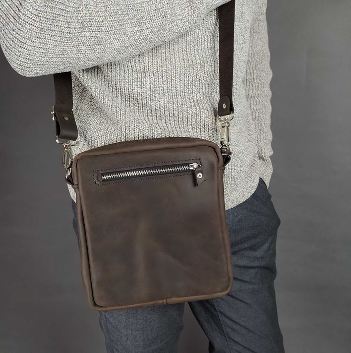 Кожаная сумка через плечо | Шкіряна планшетка | мужская, женская