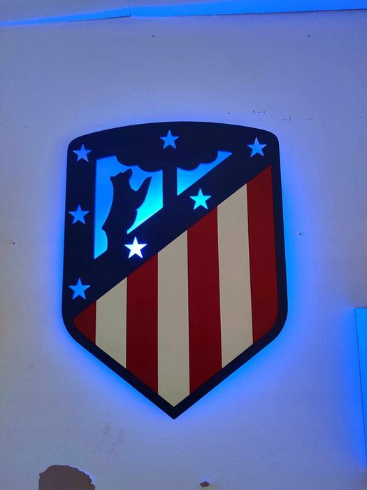 herb ATLETICO MADRYT lampka nocna na ścianę LED RGB PILOT