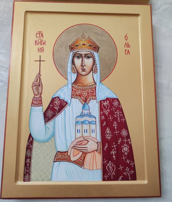Ікона писана Свята Княгиня Ольга Святий князь Володимир