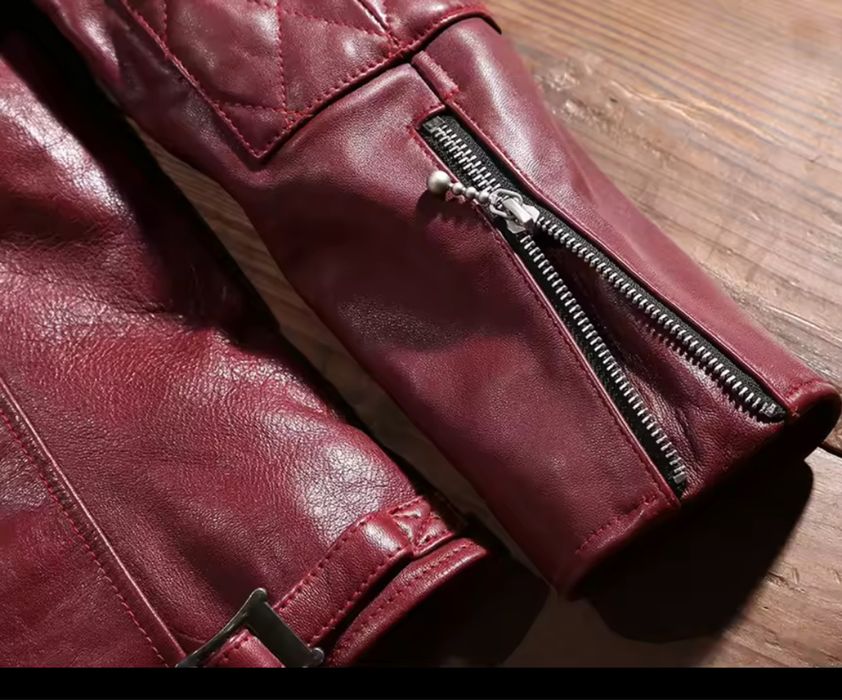 Kurtka skórzana ramoneska bikerka męska skóra naturalna moto jacket