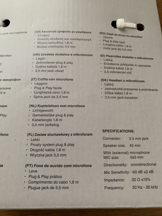 Zestaw słuchawkowy z mikrofonem