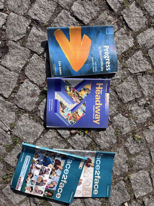 Ksiazki podreczniki do angielskiego face2face intermediate Headway i Progress to first certyficate