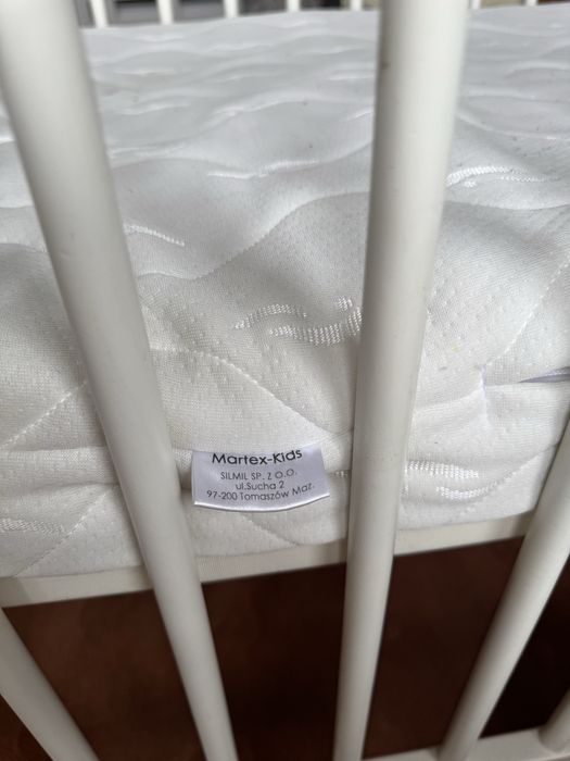 Łóżeczko niemowlęce ikea gulliver 120x60 białe z materacem