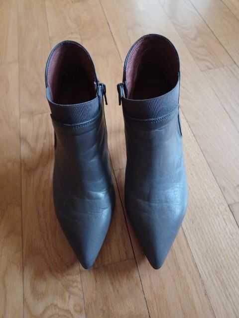 buty damskie Hispanitas skóra ,za kostkę ,na obcasie szare rozmiar 37