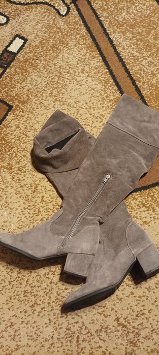 Kozaki damskie muszkieterki szare tomaris i gratis czarne H&M