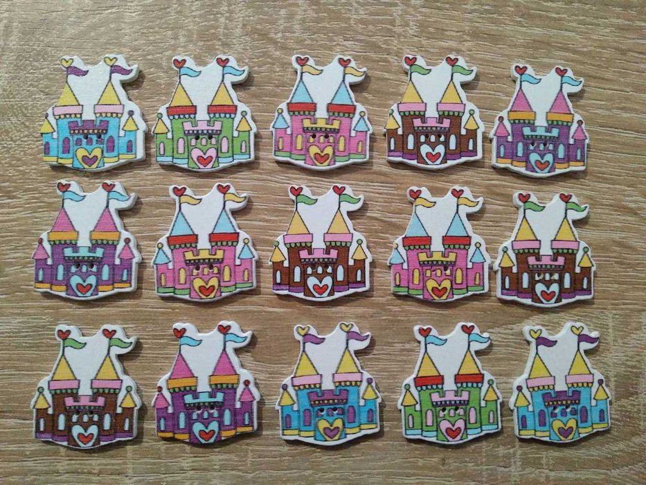 Дерев'яні пуговки гудзики, набори по 15 шт