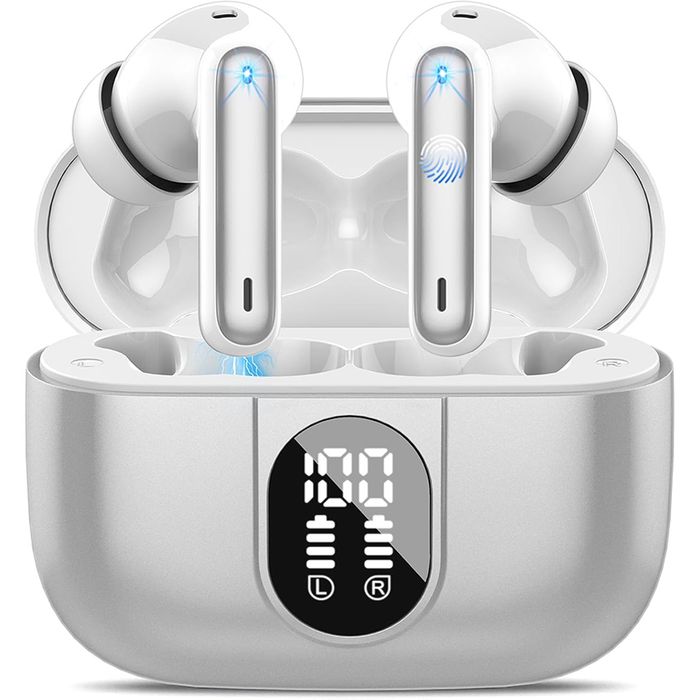Słuchawki bezprzewodowe Bluetooth 5.3 białe