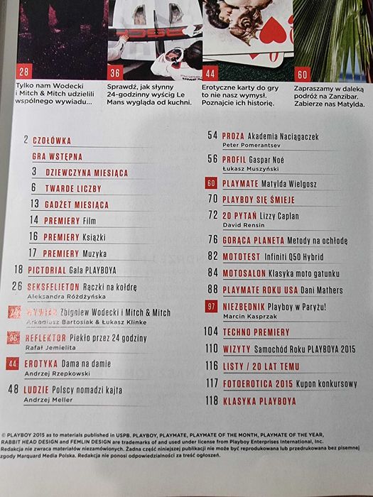 Playboy 8/2015 - Matylda Wielgosz, Dani Mathers, 24h Le Mans