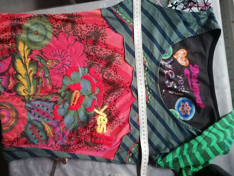 Bluzka bawełniana desigual, asymetryczna