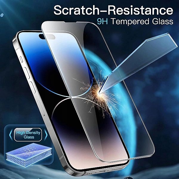 Etui iPhone 14 Pro 6,1" x2 Szkło Hartowane JETech przezroczyste nieżół