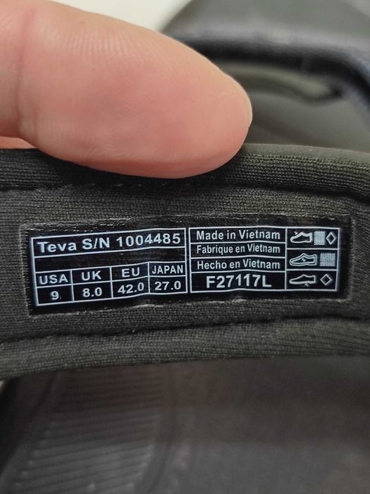 Сандалии шлепанцы мужские "Teva" Размер eu-42 (27 см)