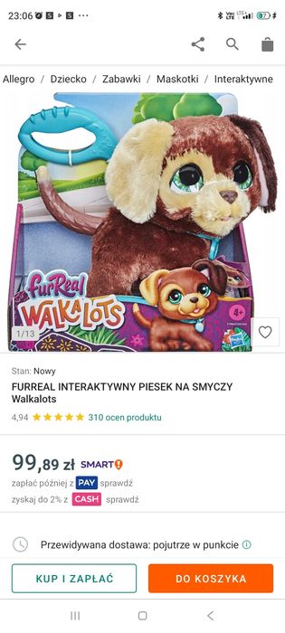 Fur Real friends interaktywny piesek na smyczy