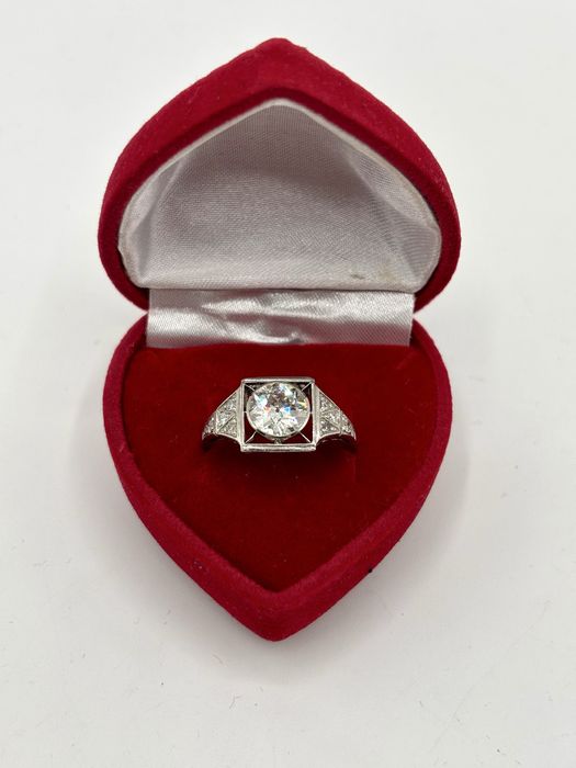 Pierścionek Art Deco Brylant 1,63ct lata 30. XX w.