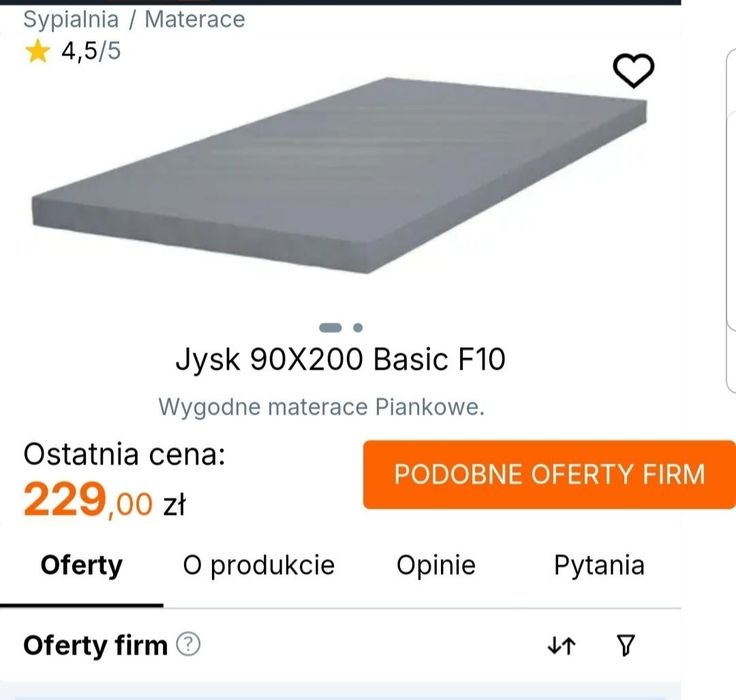 Materac dla gosci przenosny 90x200x7cm