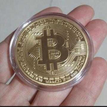 Монета Bitcoin в боксі Біткоїн Биткоин Сувенір