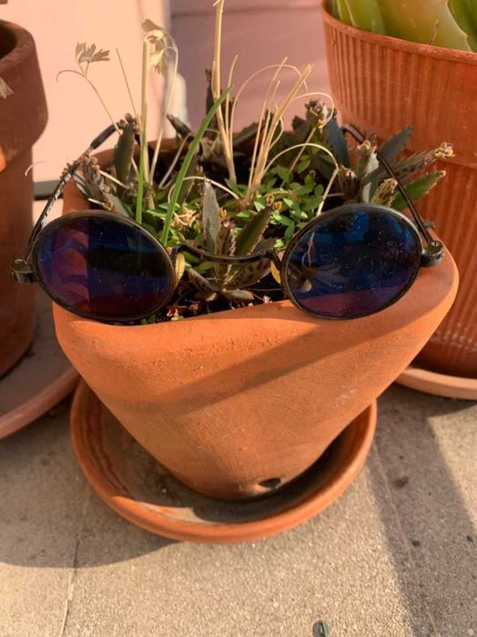 Óculos de Sol espelhados azuis vintage anos 90 Fran Michele homem ou mulher