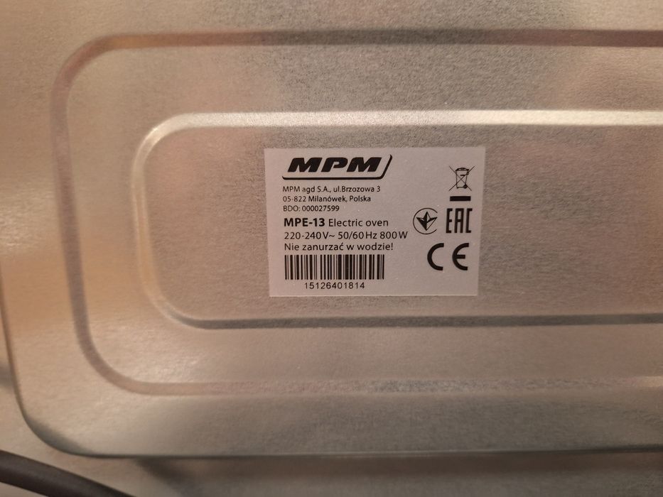 Mini piekarnik elektryczny MPM MPE-13